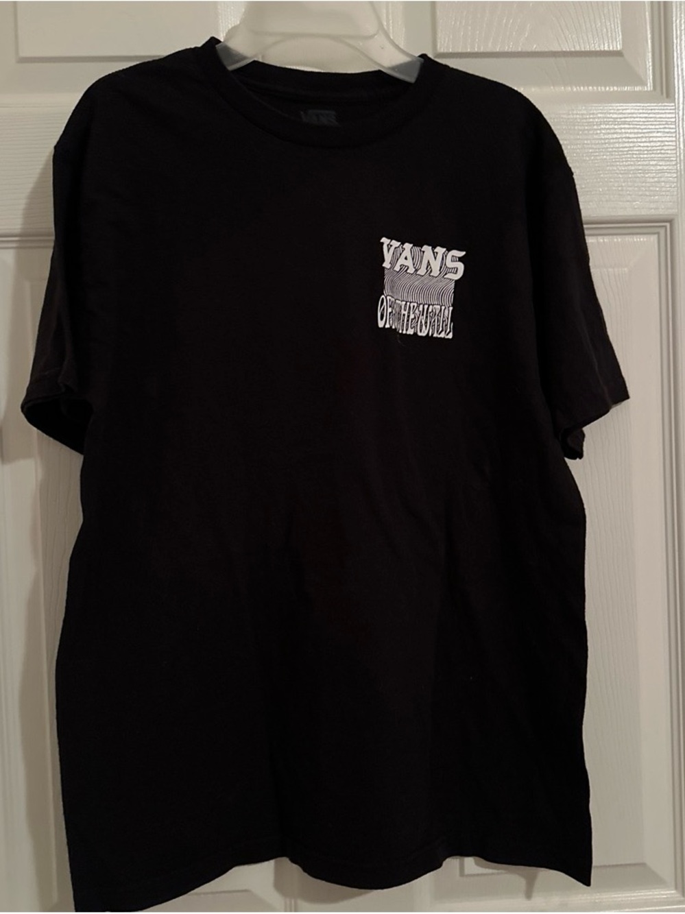 Vans Black Short Sleeve Tee with White Chest Graphic
